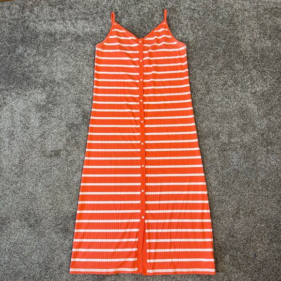 Aerie Women's Size XXL Ribbed Midi Button Down Tank Dress Y2K Beach School Girl - Picture 1 of 12